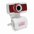 Веб-камера CBR CW-832M Red, универс. крепление, 4 линзы, 1,3 МП, эффекты, микрофон, красная